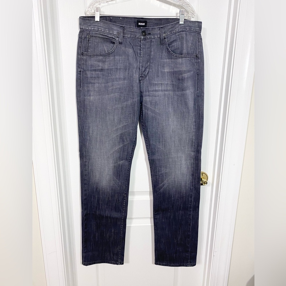 Hudson Byron Straight Leg Jeans Black Wash Men’s 36/34